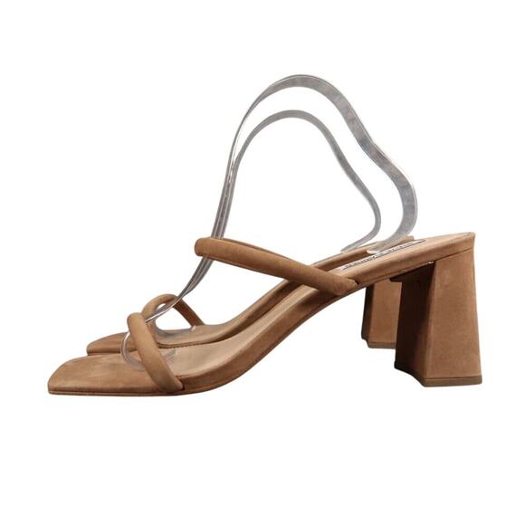 Steve Madden Shoes Womens 10 Sandal Mule Pumps Double Strap Leather Brown Lilah - Picture 4 of 12